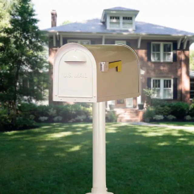 Alt view image 6 of 6 - Special Lite Classic Curbside Mailbox - White Aluminum Mailbox for Post Mount - SCC-1008-WH