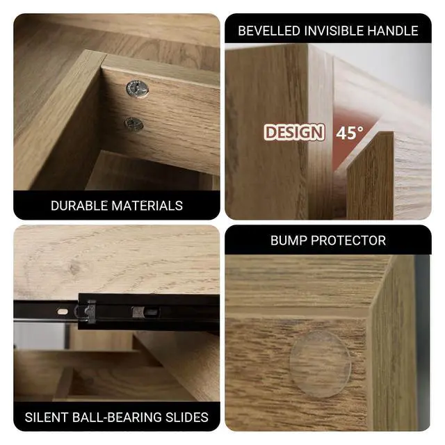 Alt view image 4 of 5 - Floating Bathroom Vanity Without Sink Wall Mounted Cabinet with 2 Soft-Close Drawers and Doors, Moisture-Resistant MDF,Large Storage for Small Space (30")