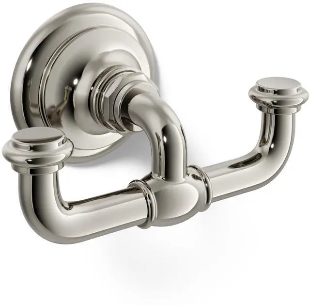 Main image of 72572-SN Artifacts® Double Robe Hook, Vibrant Polished Nickel