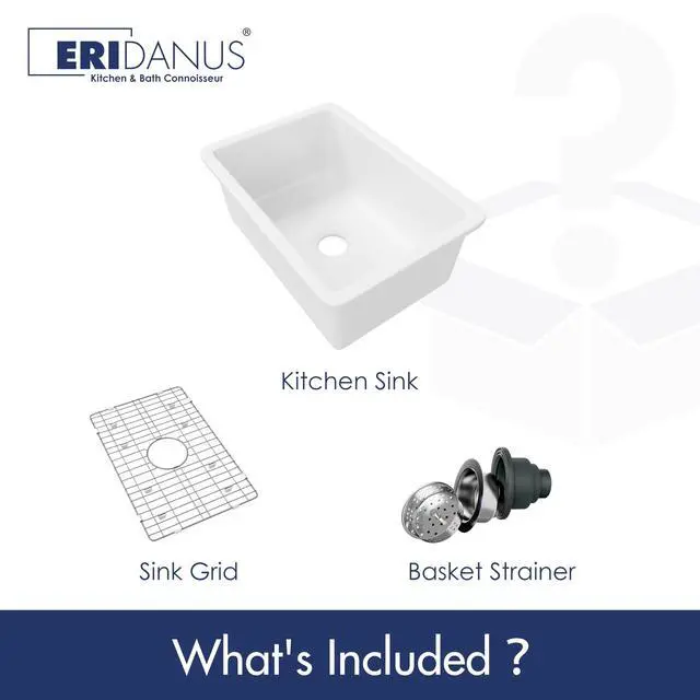 Alt view image 2 of 6 - Drop in Kitchen Sink, 27" x 19" Undermount Kitchen Sink 27 Inch Fireclay Sink Dual Mount White Kitchen Sink Topmount Deep Single Bowl with Bottom Grid and Strainer Drain
