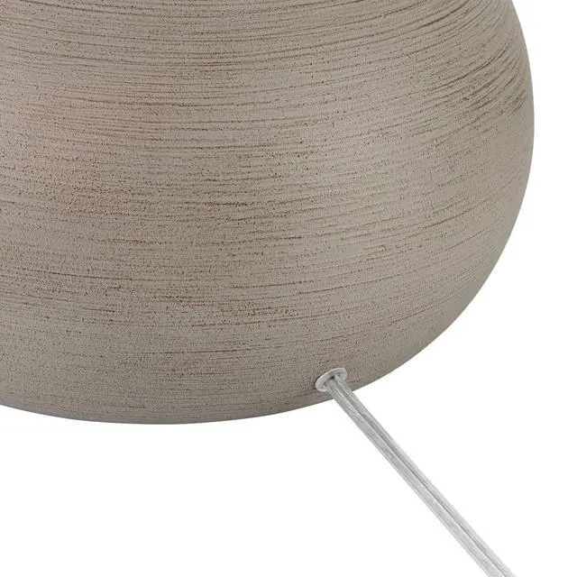 Alt view image 5 of 6 - Moderne Mid Century Modern 62" Tall Standing Floor Lamp Droplet Foot Switch Natural Gray Metal Living Room Bedroom House Reading Office Home Decor Entryway White Drum Shade