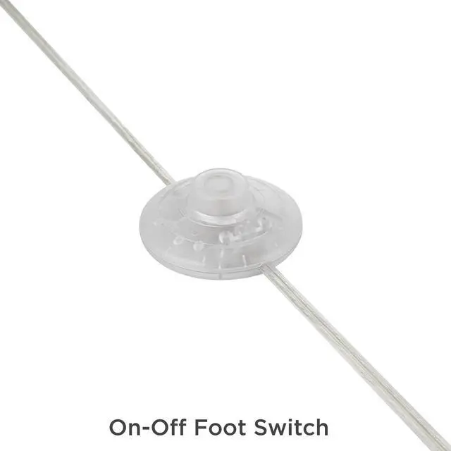 Alt view image 6 of 6 - Moderne Mid Century Modern 62" Tall Standing Floor Lamp Droplet Foot Switch Natural Gray Metal Living Room Bedroom House Reading Office Home Decor Entryway White Drum Shade