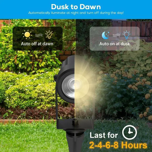 Alt view image 5 of 6 - Landscape Spotlights, Dimmable, Timer, Auto On Off, Low Voltage, Plug and Play, IP65 Waterproof, 2700K Warm White, for Garden Yard Pathway, 16 Pack (4×4Pack)