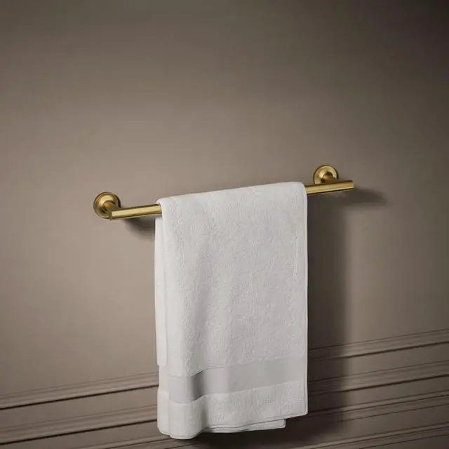 Alt view image 2 of 6 - 14435-2MB Purist® 18" Towel bar, Vibrant Brushed Moderne Brass