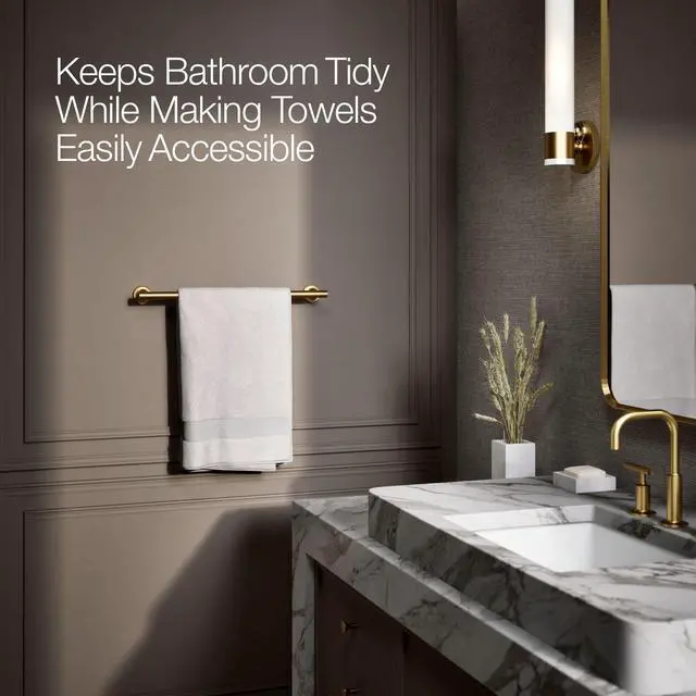 Alt view image 3 of 6 - 14435-2MB Purist® 18" Towel bar, Vibrant Brushed Moderne Brass