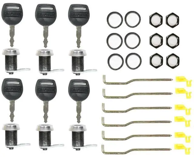 Main image of 26100388, Set of (6) Replacement Lock & Key Kit for Rotary Latches, Key Code 0006