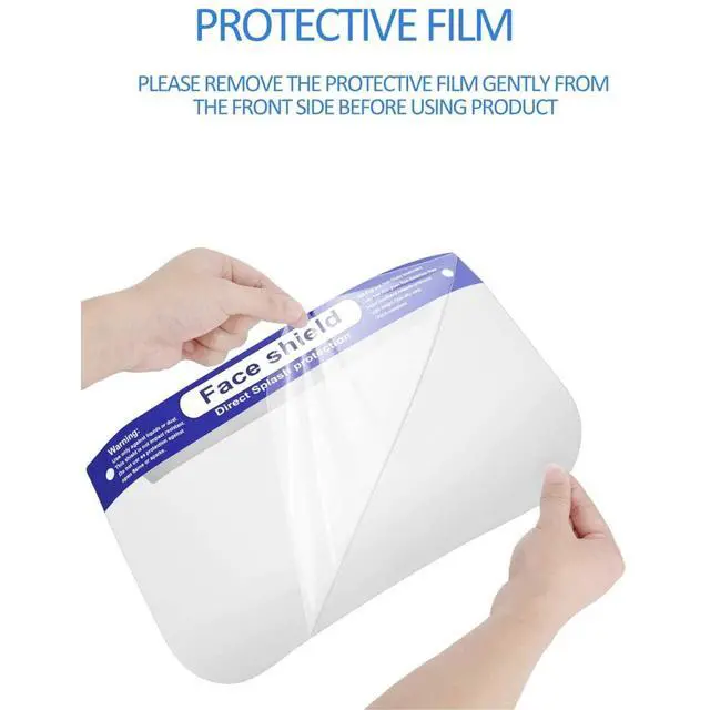 Alt view image 3 of 6 - Clearview 400 pk Face Shield Reusable Washable Protective Cover Clear Mask Anti-Splash Anti-Fog Anti-Dust Soft All Day Comfort (400)