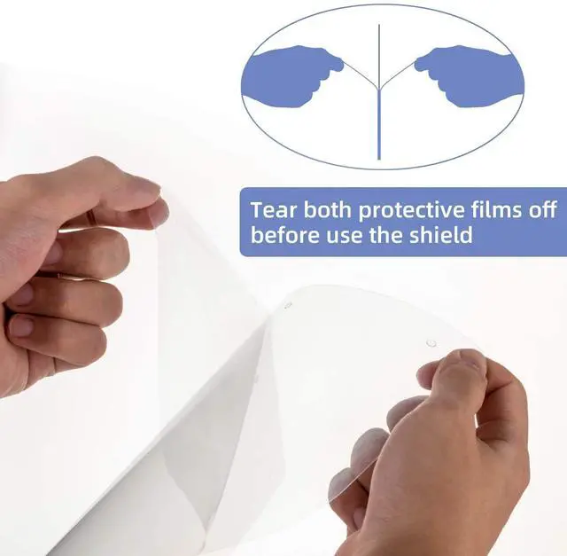 Alt view image 5 of 6 - Clearview 400 pk Face Shield Reusable Washable Protective Cover Clear Mask Anti-Splash Anti-Fog Anti-Dust Soft All Day Comfort (400)