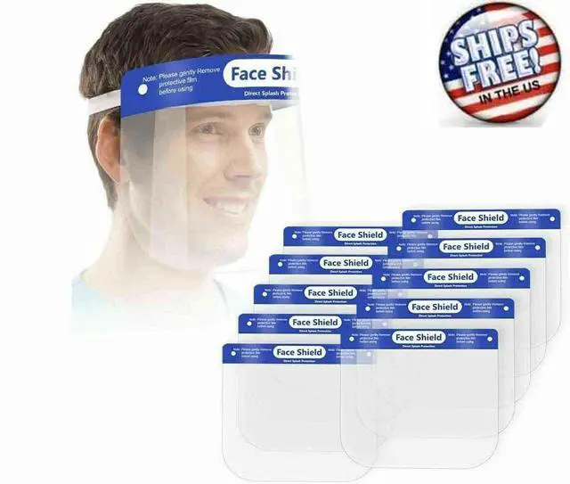 Alt view image 6 of 6 - Clearview 400 pk Face Shield Reusable Washable Protective Cover Clear Mask Anti-Splash Anti-Fog Anti-Dust Soft All Day Comfort (400)