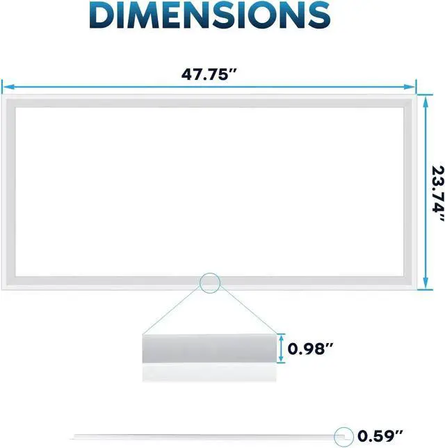 Alt view image 3 of 6 - 2x2 FT Edge-Lit Frame LED Panel Lights,5CCT Selectable 3000K-6500K, 2600/3900/5200LM,20W/30W/40W Switch Grid Drop Ceiling Lights,0-10V Dimmable,Damp Rated,100-277V,ETL Listed (4 Pack)