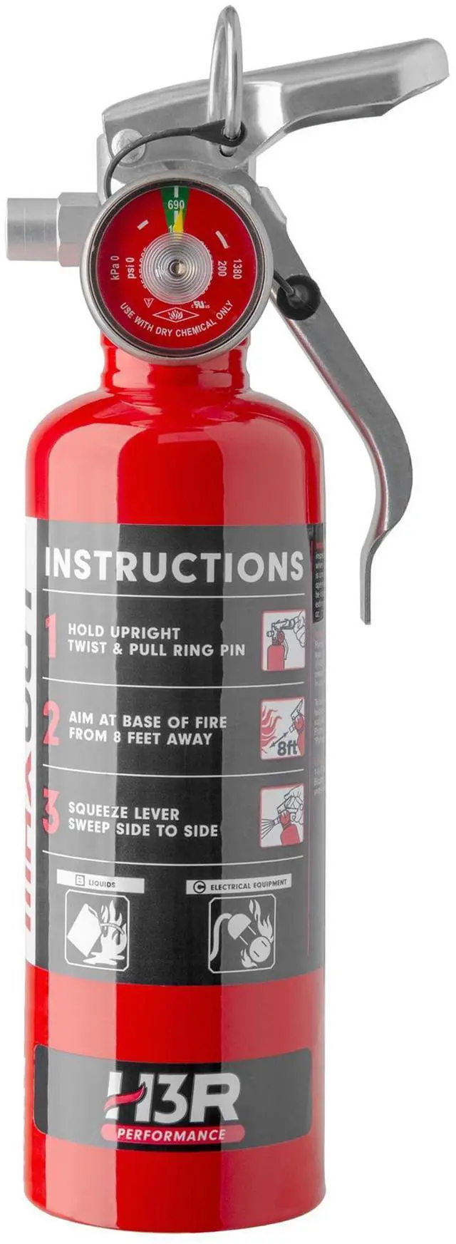 Main image of MaxOut Compact Fire Extinguisher for Vehicles Cars, Trucks, UTVs, RVs & Boats | Off-Road Ready | Refillable Purple K Dry Chemical | Class BC | Mounting Bracket | UL Listed | Red 1.0 lb