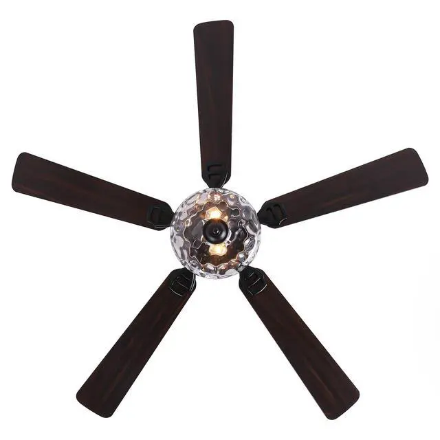 Alt view image 5 of 6 - Ceiling Fans with Lights and Remote 52" Low Profile Flush Mount Ceiling Fan with Chandelier Light for Bedroom, Farmhouse Outdoor Ceiling Fans for Patios, Reversible Blades, 3 Speeds, FCC
