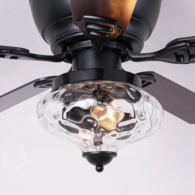 Alt view image 6 of 6 - Ceiling Fans with Lights and Remote 52" Low Profile Flush Mount Ceiling Fan with Chandelier Light for Bedroom, Farmhouse Outdoor Ceiling Fans for Patios, Reversible Blades, 3 Speeds, FCC