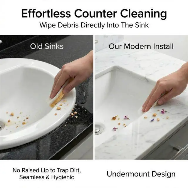 Alt view image 6 of 6 - UM-16x11-W Rectangular Undermount Bathroom Sink 16" x 11" Interior Bowl, Small Bath Vanity Sink, w Overflow, High Gloss White Vitreous China, Scratch & Stain Resistant