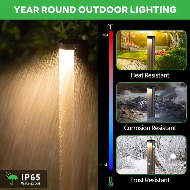 Alt view image 3 of 6 - Outdoor Path Lights, LED Landscape Pathway Lights, 12V Low Voltage Wired, Waterproof 5W 200LM Black Aluminum for Backyard Patio 6 Pack