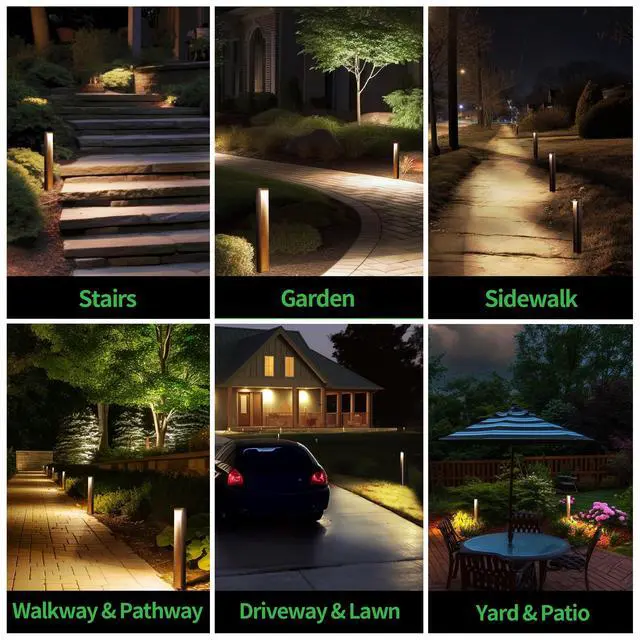 Alt view image 4 of 6 - Outdoor Path Lights, LED Landscape Pathway Lights, 12V Low Voltage Wired, Waterproof 5W 200LM Black Aluminum for Backyard Patio 6 Pack