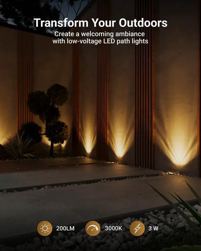 Alt view image 2 of 6 - Sunco 12 Pack Low Voltage In-Ground LED Outdoor Lights, Landscape Well Lighting for Yard, Garden, Walkway, 3W, 200 LM, 3000K Warm White, IP67 Rated, 50000 Hours ETL