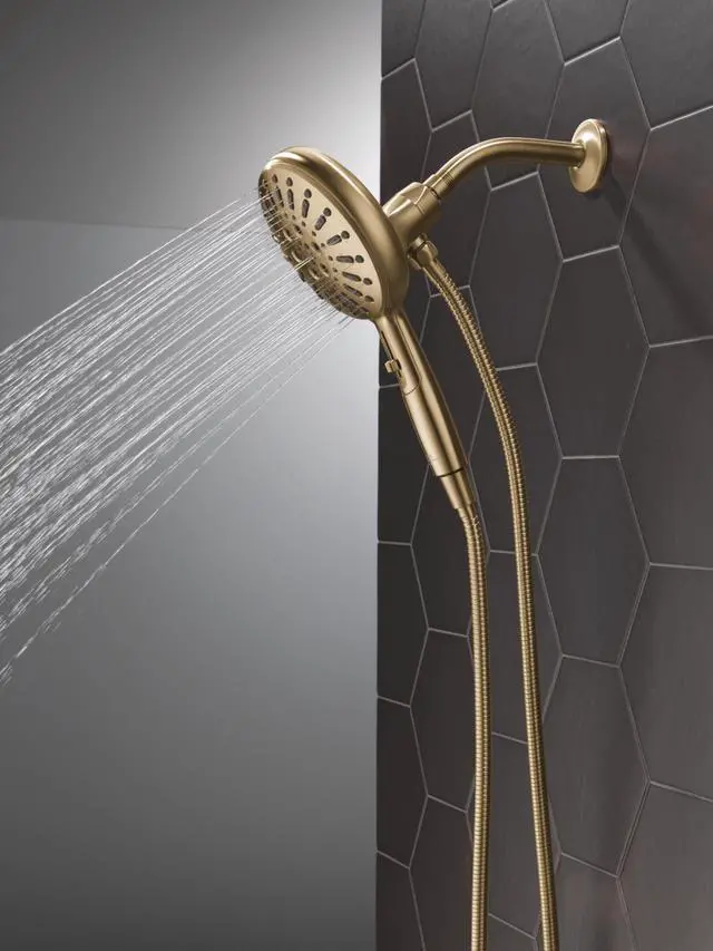 Alt view image 2 of 6 - Faucet 7-Spray SureDock Magnetic Shower Head with Handheld Spray, Gold Shower Head with Hose, Showerheads & Handheld Showers, Handheld Shower Heads, Lumicoat Champagne Bronze 59410-CZ-PR-PK