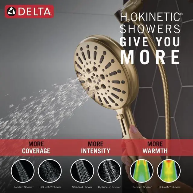 Alt view image 6 of 6 - Faucet 7-Spray SureDock Magnetic Shower Head with Handheld Spray, Gold Shower Head with Hose, Showerheads & Handheld Showers, Handheld Shower Heads, Lumicoat Champagne Bronze 59410-CZ-PR-PK