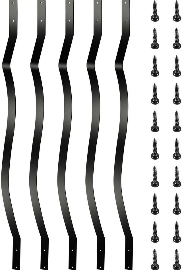 Main image of Deck Balusters, 32.25"x1" Metal Deck Spindles, 51 Pack Staircase Baluster with Screws, Iron Deck Railing for Wood and Composite Deck, Stylish Black Baluster for Outdoor Stair Deck Porch