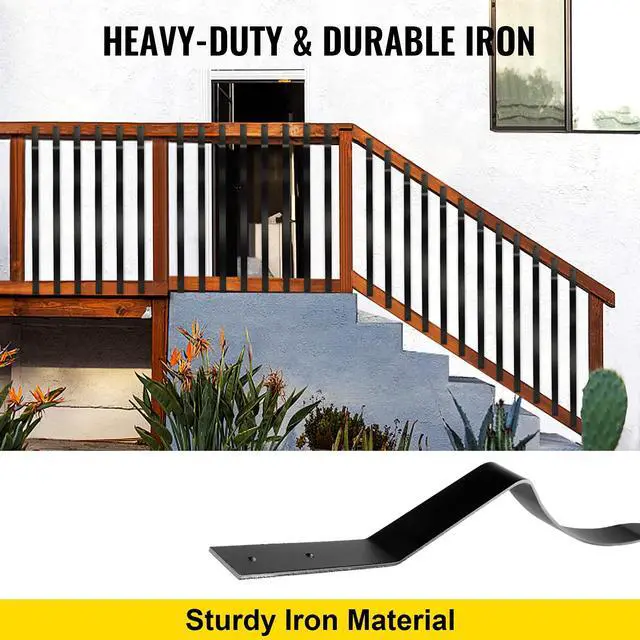 Alt view image 2 of 6 - Deck Balusters, 32.25"x1" Metal Deck Spindles, 51 Pack Staircase Baluster with Screws, Iron Deck Railing for Wood and Composite Deck, Stylish Black Baluster for Outdoor Stair Deck Porch
