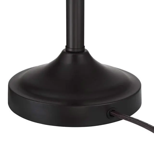 Alt view image 5 of 6 - Lynn Modern Industrial Buffet Table Lamps 26" Tall Skinny Set of 2 Dark Bronze Brown Metal Black Faux Silk Drum Shade for Living Room House Home Dining Office Entryway Family Decor