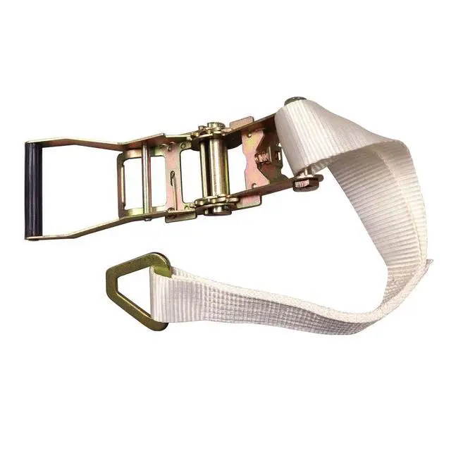 Alt view image 3 of 6 - 2" x 13' Foot White Ratchet Strap with Snap Hook | Polyester Tie Down | 2" Inch Width | White | for Tying Down Canopy Tents, Inflatables, and Securing Cargo | 10 Pack