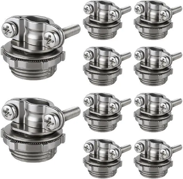 Main image of Cable Connectors (1000 Pack) NM Connectors (Fits ½ Knockouts - Trade Size) Actual Size = Fits ¾ Knockouts Zinc Metal Connector for Conduit, NM Sheath Electrical Outlet Box
