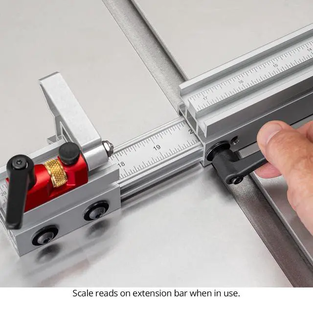 Alt view image 4 of 6 - in-DEXABLE Miter Gauge Precision Table Saw Cross-Cuts with Micro-Adjust Flip Stop, Indexed Angles & Leaf Spring Miter Bar USA-Made IMG-I