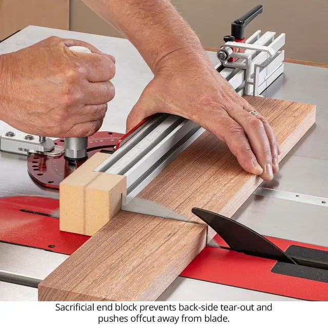 Alt view image 5 of 6 - in-DEXABLE Miter Gauge Precision Table Saw Cross-Cuts with Micro-Adjust Flip Stop, Indexed Angles & Leaf Spring Miter Bar USA-Made IMG-I
