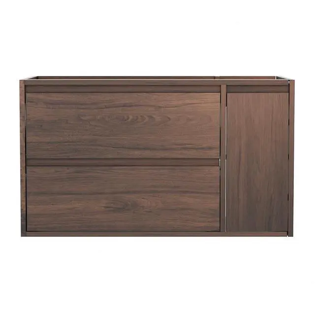 Main image of 36 Inch Floating Bathroom Vanity Cabinet Only, Wall Mounted Bathroom Cabinet, Large Capacity Storage Vanity Walnut Finish, with 2 Drawers & Door Storage Compartment, Easy Assembly