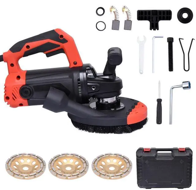 Main image of 7-Inch Concrete Floor Grinder, 2200W Powerful Concrete Sanding Machine Concretes Sander Practical Angle Grinder Tool Floor Grinders Polishing Machine 90° Seamless sanding for Floors(Size:B)
