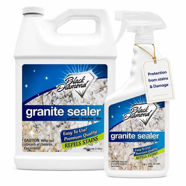 Main image of Granite Sealer Seals and Protects Stone Countertops Without Changing Appearance Guards Against Food, Oil & Water Stains for Granite, Marble, Travertine & More