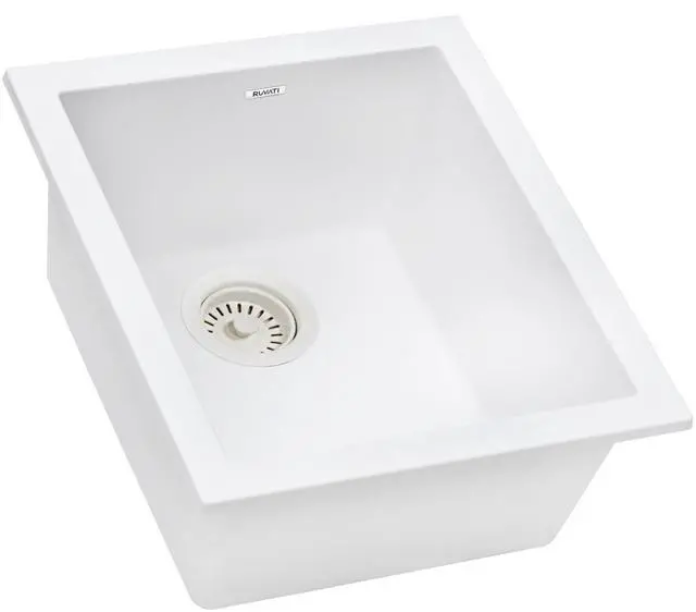 Main image of 15 x 17 inch Granite Composite Quartz Undermount Single Bowl Wet Bar Prep Sink - Arctic White - RVG2016WH