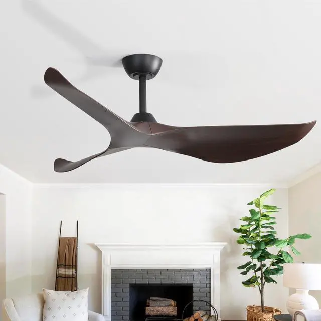 Main image of 52" Ceiling Fan No Light, Modern, Remote Control, Low Profile, 3 Blades Ceiling Fan with Noiseless Reversible Dc Motor for Living room, Bedroom