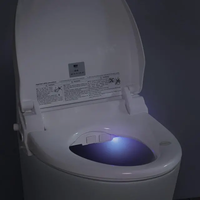 Alt view image 6 of 6 - Bidet Toilet Seat, Elongated Toilet Seat Warm Water, Heated Seat Bidet with Remote Control,Self-cleaning Nozzle Temperature Adjustable LED Light, Need Electricity, White