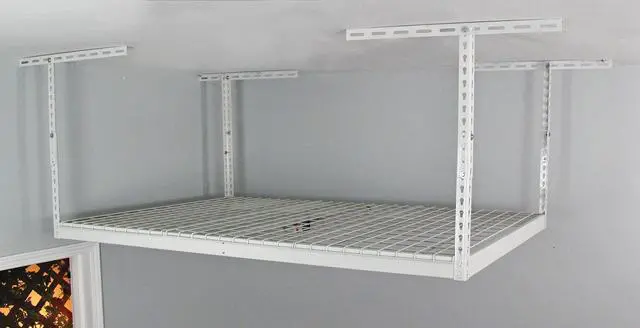 Alt view image 5 of 6 - 4x6 Overhead Garage Storage Rack - Heavy Duty Steel Ceiling Mount Storage Shelves with 500 lb Capacity - Adjustable, Garage Overhead Storage, 12"-24" 2 Pack