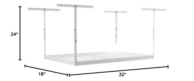 Alt view image 6 of 6 - 4x6 Overhead Garage Storage Rack - Heavy Duty Steel Ceiling Mount Storage Shelves with 500 lb Capacity - Adjustable, Garage Overhead Storage, 18"-33" 2 Pack