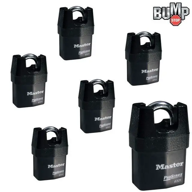 Alt view image 2 of 3 - Six (6) High Security Pro Series Padlocks w/ 12 Keys, 6321NKA-6 w/BumpStop Technology