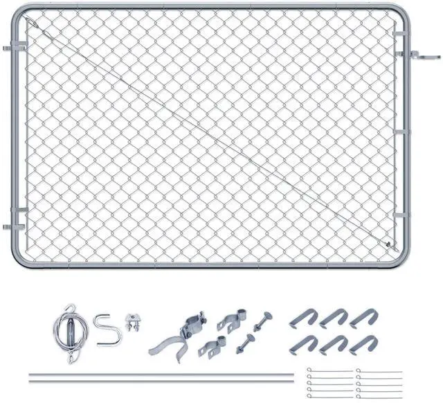 Main image of Adjust-A-Gate Chain Link Walk Gate Kit, Fits 24-72 in. Openings & Up to 4 ft., Round Corner Frame, Gray - Heavy-Duty Outdoor Reinforcement & Accessories for Gates and Fences