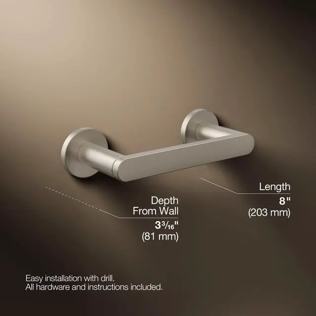 Alt view image 3 of 6 - K73147-BN Composed Wall Mounted Pivoting Toilet Paper Holder Brushed Nickel