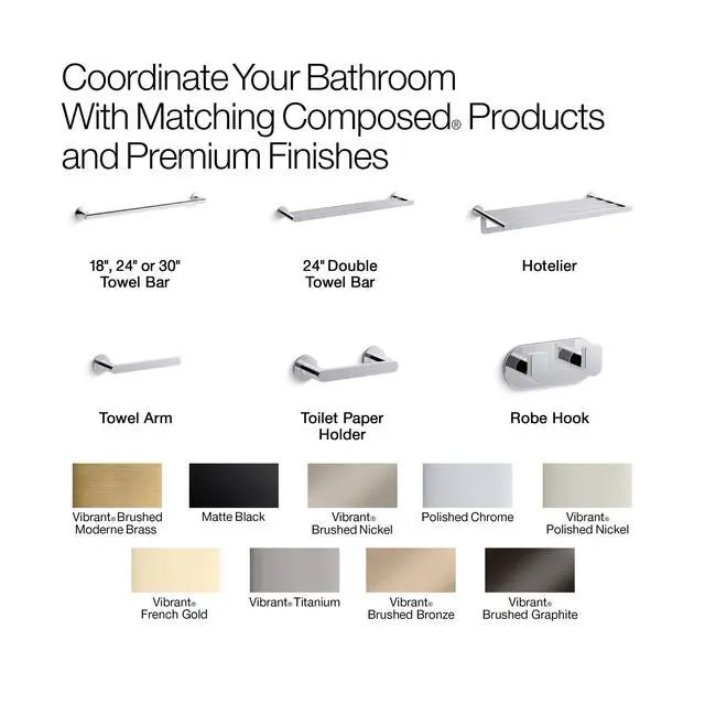 Alt view image 6 of 6 - K73147-BN Composed Wall Mounted Pivoting Toilet Paper Holder Brushed Nickel