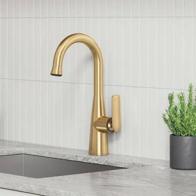 Alt view image 2 of 6 - 104827GN00 Aspirations Pull-Down Bar Sink Faucet, 1.8 GPM, Brushed Gold