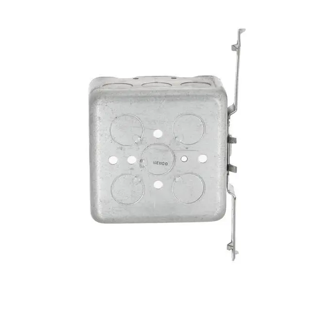 Alt view image 4 of 5 - 681SP 4 in. Drawn Square Box, 2-Device Switch Box, 2-1/8 in. Deep, Fourteen 1/2 in. KO's, TS Bracket, 8-Pack