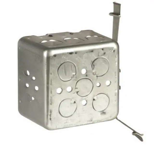 Alt view image 5 of 5 - 681SP 4 in. Drawn Square Box, 2-Device Switch Box, 2-1/8 in. Deep, Fourteen 1/2 in. KO's, TS Bracket, 8-Pack