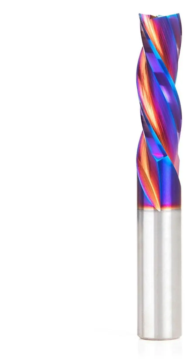 Main image of Spektra Extreme Tool Life Solid Carbide CNC Down-Cut Spiral Plunge Router Bit, 46216-K, 1/2 D x 1-1/2 CH x 1/2 SHK x 3-1/2 Inch Long 3-Flute