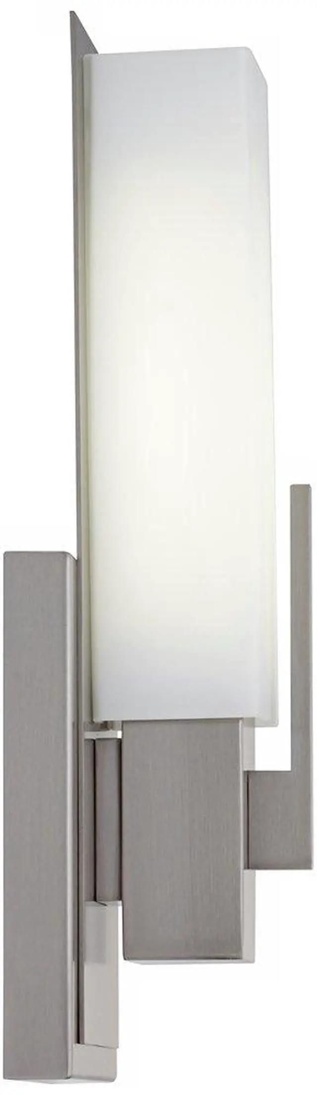 Alt view image 6 of 6 - Midtown Modern Wall Light Sconce Satin Nickel Hardwired 4 1/2" Wide Fixture White Glass Rectangular Shade for Bedroom Bathroom Bedside Living Room Home Hallway Dining Kitchen