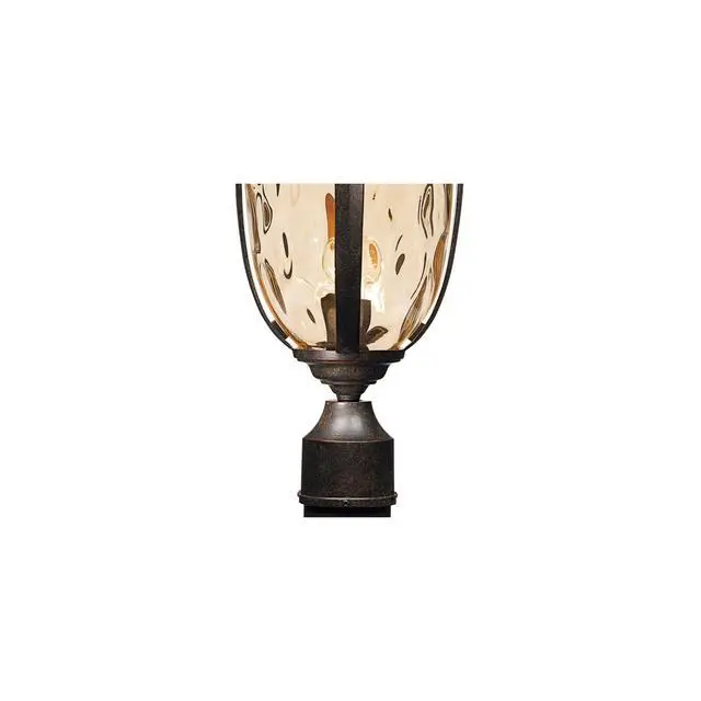 Alt view image 5 of 6 - Bellagio European Outdoor Post Light Pier Mount Fixture Veranda Bronze Brown 21" Hammered Glass for Exterior House Porch Patio Deck Garage Yard Garden Driveway Home Lawn Walkway