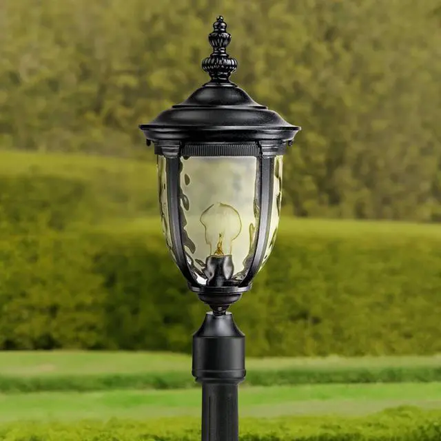 Alt view image 2 of 6 - Bellagio 21 1/4" High Country Traditional Outdoor Post Light Fixture Pole Porch House Exterior Lantern Weatherproof Texturized Black Finish Metal Clear Glass Shade Outside Front Door