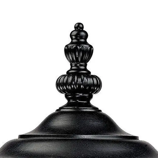 Alt view image 3 of 6 - Bellagio 21 1/4" High Country Traditional Outdoor Post Light Fixture Pole Porch House Exterior Lantern Weatherproof Texturized Black Finish Metal Clear Glass Shade Outside Front Door
